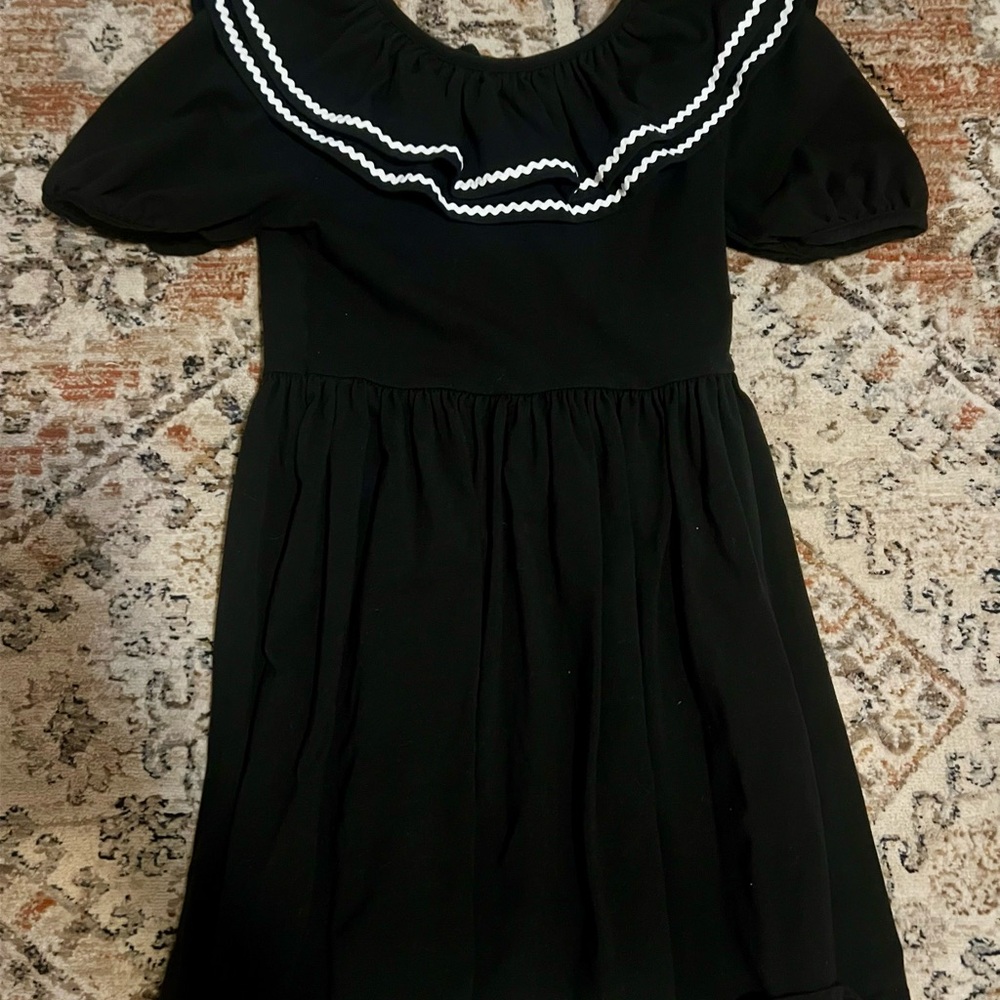 Janie and Jack Black Dress with White Accents
